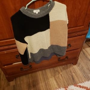 Black and grey block sweater